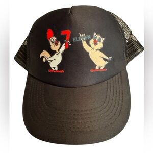 Vintage Retro Employee Black 7-Eleven Trucker Baseball Liquor Rock SnapBack Hat